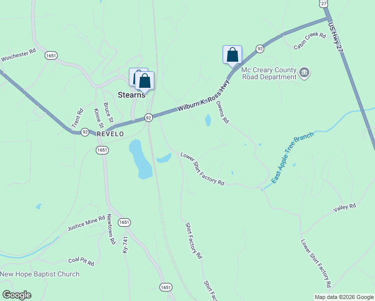 map of restaurants, bars, coffee shops, grocery stores, and more near 240 Green Road in Stearns