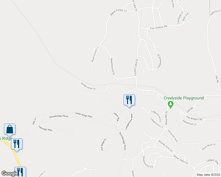 map of restaurants, bars, coffee shops, grocery stores, and more near 99 Baldknobber Drive in Reeds Spring