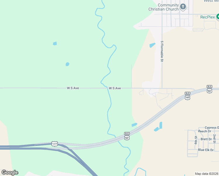 map of restaurants, bars, coffee shops, grocery stores, and more near 3098 West South Avenue in Ponca City