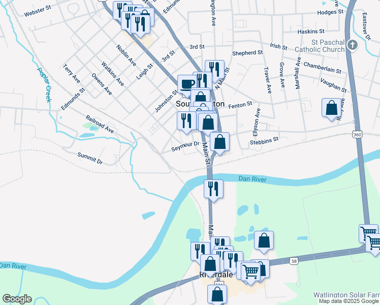map of restaurants, bars, coffee shops, grocery stores, and more near 820 Bruce Street in South Boston