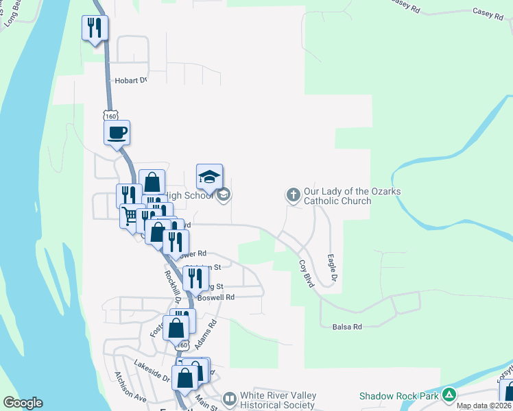 map of restaurants, bars, coffee shops, grocery stores, and more near in Forsyth