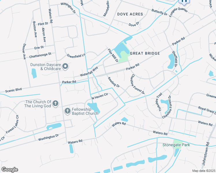 map of restaurants, bars, coffee shops, grocery stores, and more near 710 Tafton Way in Chesapeake