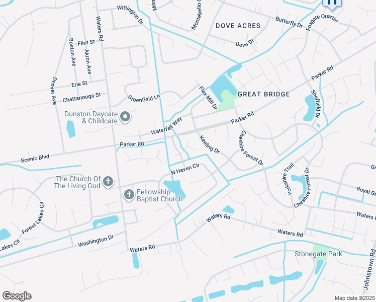 map of restaurants, bars, coffee shops, grocery stores, and more near 700 Tafton Way in Chesapeake