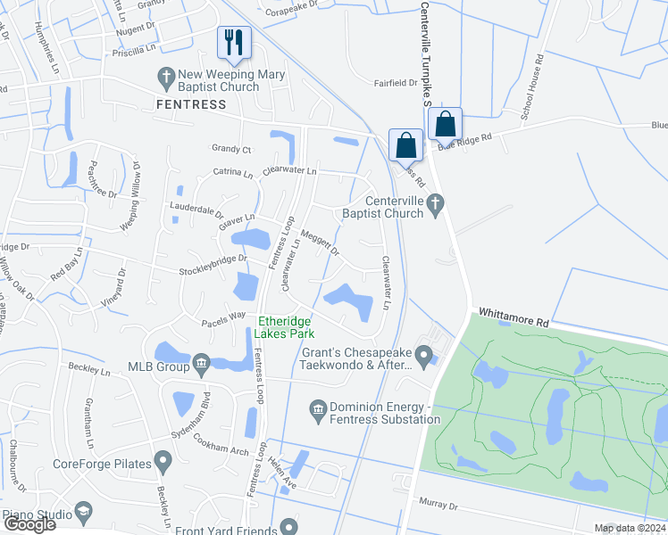 map of restaurants, bars, coffee shops, grocery stores, and more near 804 Sparks Trce in Chesapeake