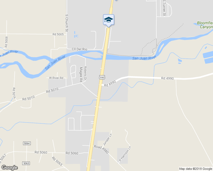 map of restaurants, bars, coffee shops, grocery stores, and more near 10 Road 4990 in Bloomfield