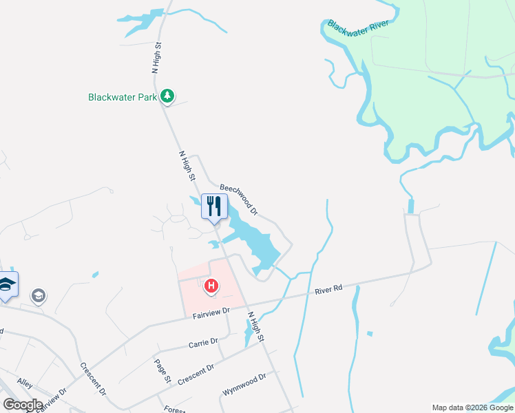 map of restaurants, bars, coffee shops, grocery stores, and more near 143 Beechwood Drive in Franklin