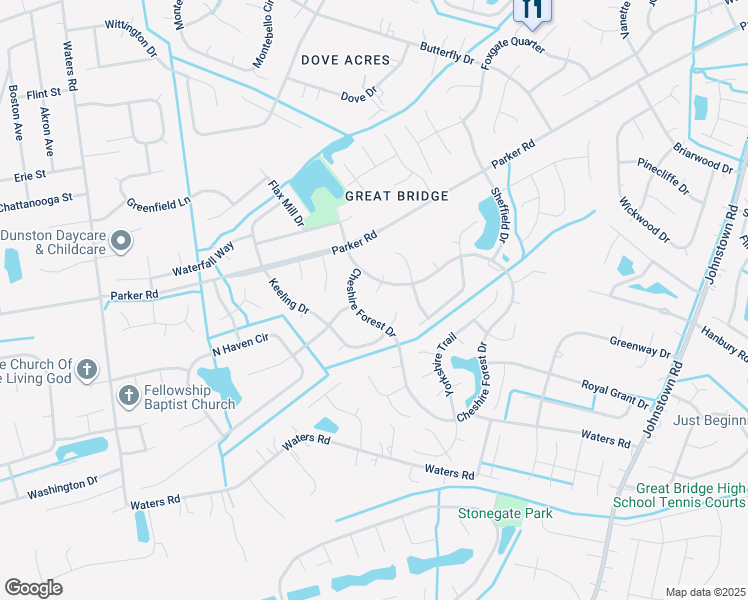 map of restaurants, bars, coffee shops, grocery stores, and more near 606 Reardon Court in Chesapeake