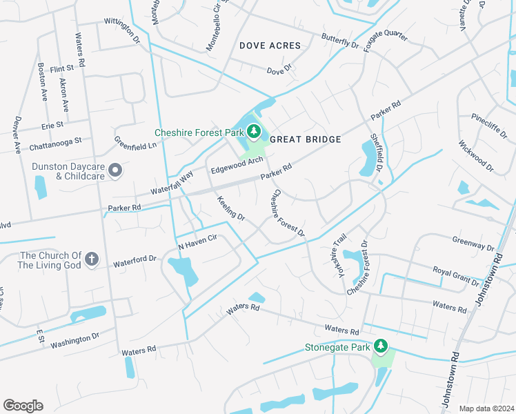 map of restaurants, bars, coffee shops, grocery stores, and more near 821 Satinwood Court in Chesapeake