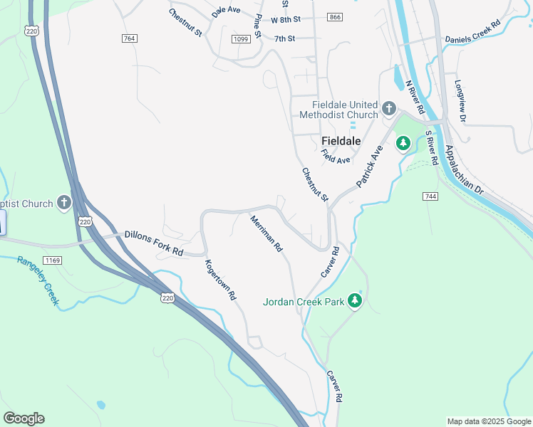 map of restaurants, bars, coffee shops, grocery stores, and more near 255 Dillons Fork Road in Fieldale