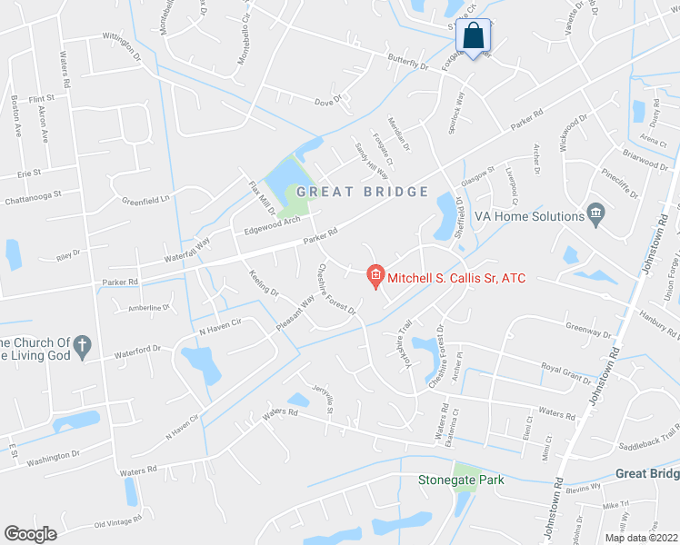 map of restaurants, bars, coffee shops, grocery stores, and more near 600 Reardon Court in Chesapeake