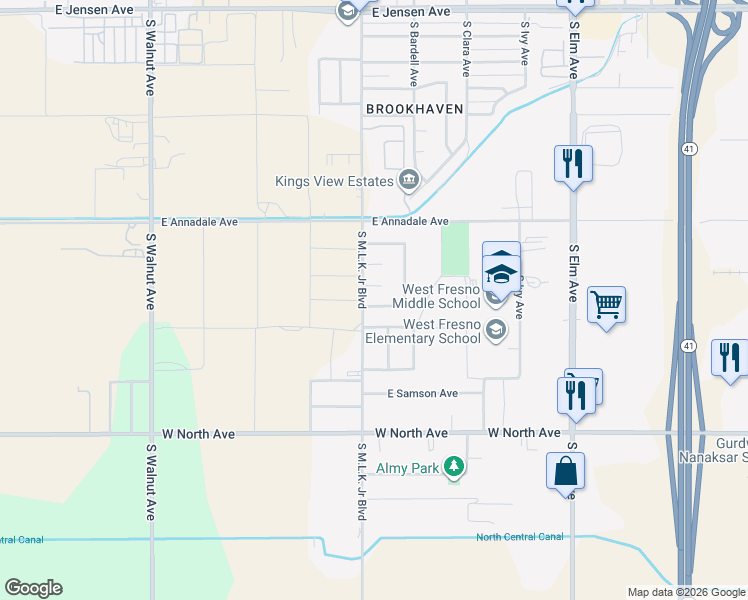 map of restaurants, bars, coffee shops, grocery stores, and more near 971 East Josh Avenue in Fresno