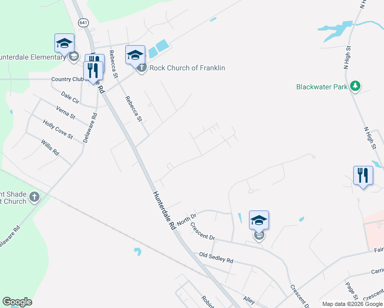 map of restaurants, bars, coffee shops, grocery stores, and more near 135 Bobwhite Lane in Franklin