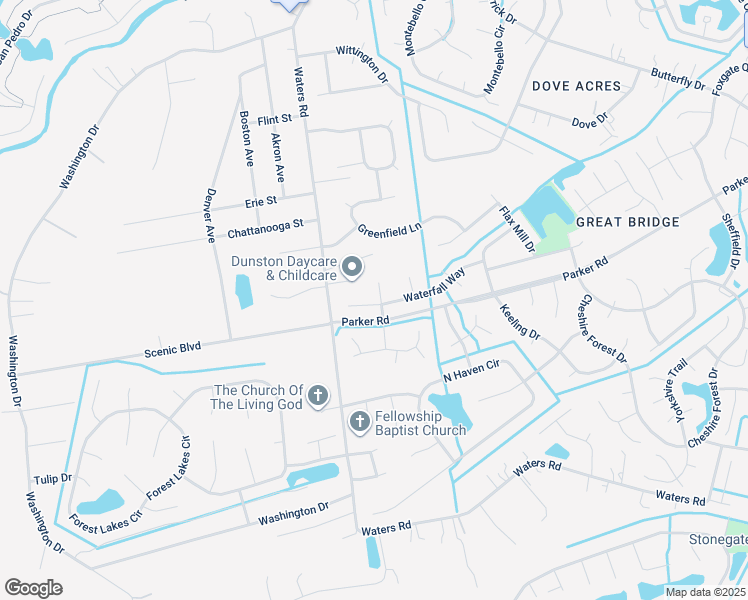 map of restaurants, bars, coffee shops, grocery stores, and more near 612 Southwood Court in Chesapeake