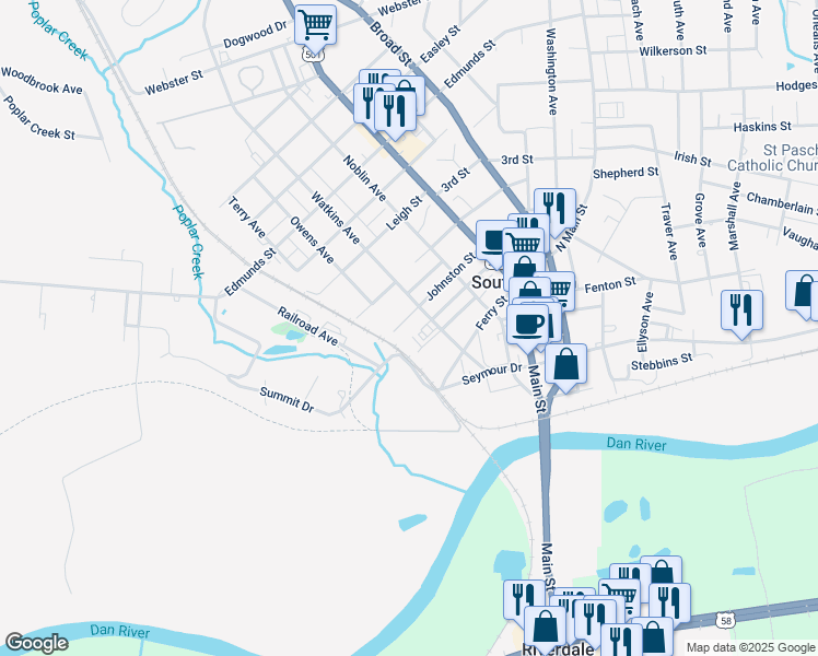 map of restaurants, bars, coffee shops, grocery stores, and more near 216 Mineral Street in South Boston