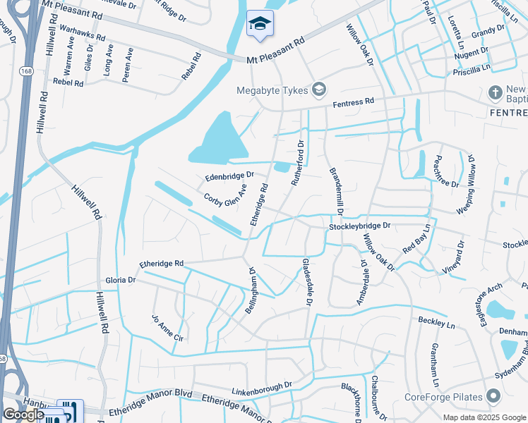 map of restaurants, bars, coffee shops, grocery stores, and more near 701 Stockleybridge Drive in Chesapeake