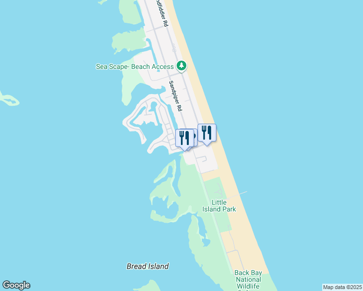map of restaurants, bars, coffee shops, grocery stores, and more near 3665 Sandpiper Road in Virginia Beach