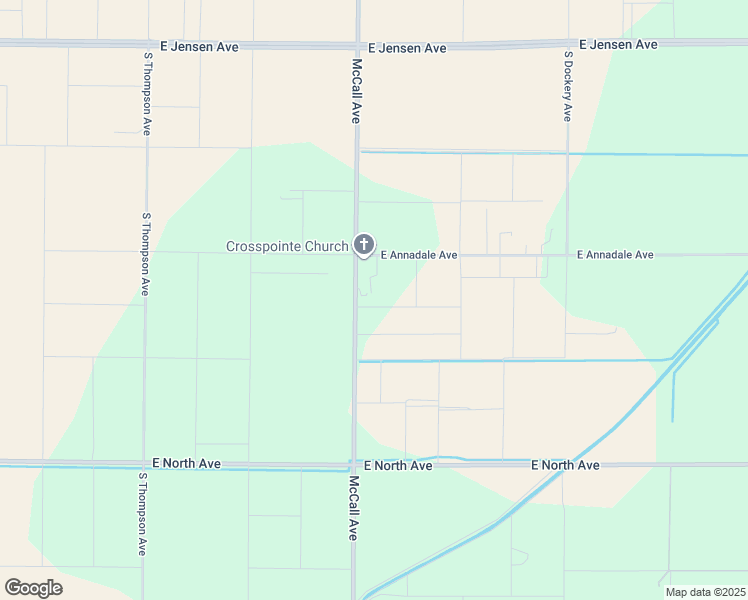 map of restaurants, bars, coffee shops, grocery stores, and more near 2580 South McCall Avenue in Sanger