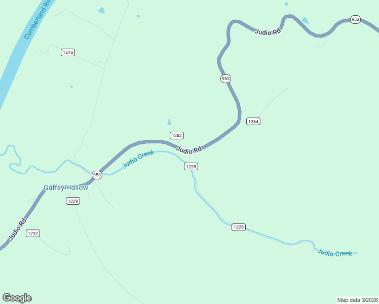 map of restaurants, bars, coffee shops, grocery stores, and more near Judio Creek Road in Burkesville