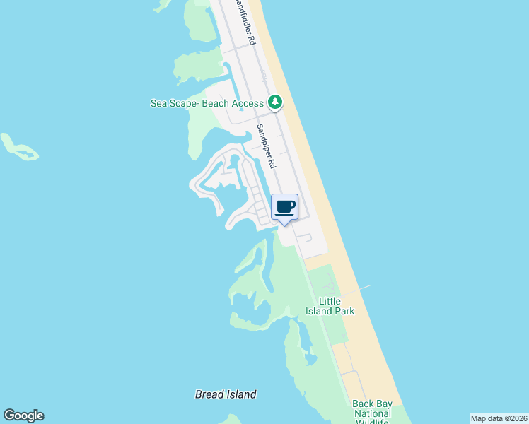 map of restaurants, bars, coffee shops, grocery stores, and more near White Cap Lane in Virginia Beach