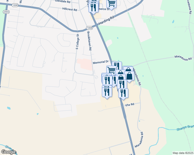 map of restaurants, bars, coffee shops, grocery stores, and more near 200 Dove Lane in Franklin