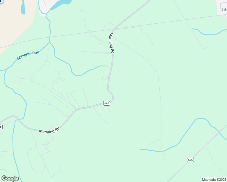 map of restaurants, bars, coffee shops, grocery stores, and more near 1132 Manning Road in Suffolk