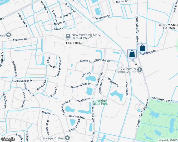 map of restaurants, bars, coffee shops, grocery stores, and more near 1232 Graver Lane in Chesapeake