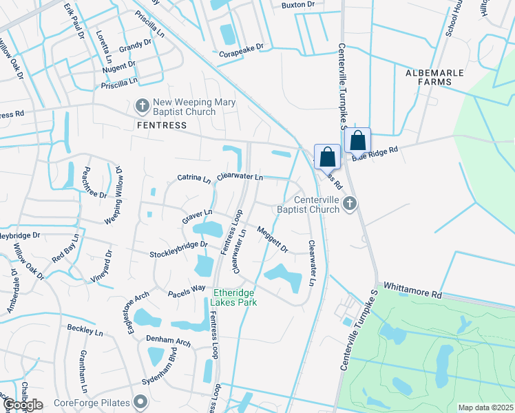 map of restaurants, bars, coffee shops, grocery stores, and more near 1301 Crosswood Lane in Chesapeake