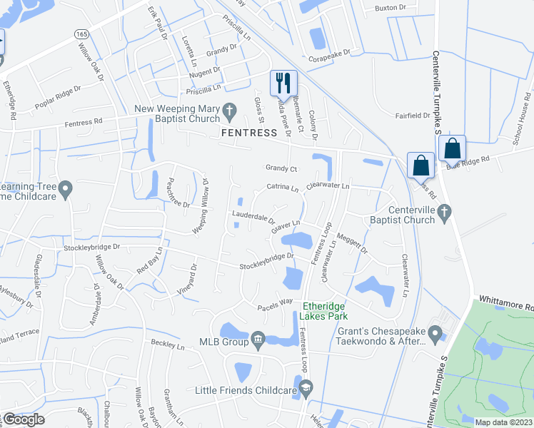 map of restaurants, bars, coffee shops, grocery stores, and more near 800 Flaxton Trce in Chesapeake
