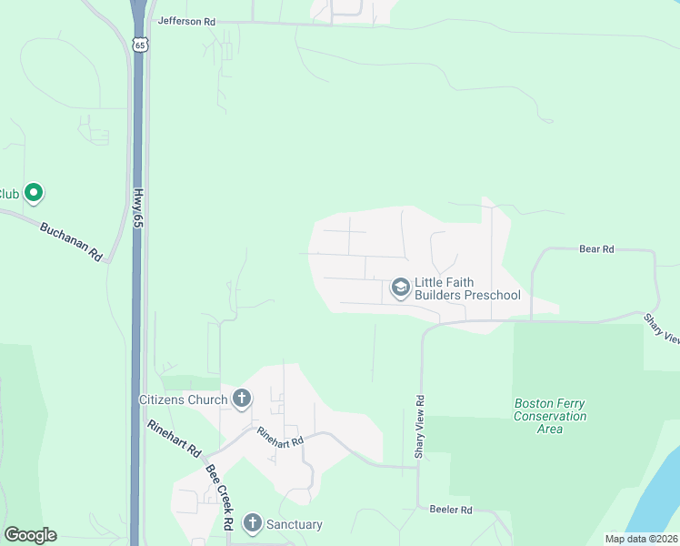 map of restaurants, bars, coffee shops, grocery stores, and more near 91 Shiloh Street in Branson
