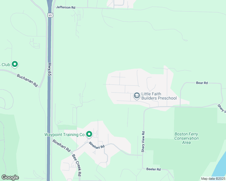 map of restaurants, bars, coffee shops, grocery stores, and more near 81 Bull Run Road in Branson