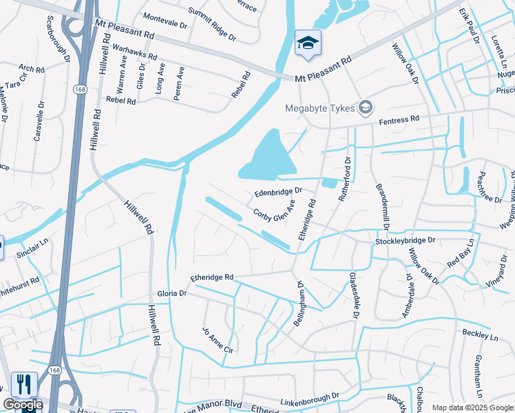 map of restaurants, bars, coffee shops, grocery stores, and more near 644 Corby Glen Ave in Chesapeake