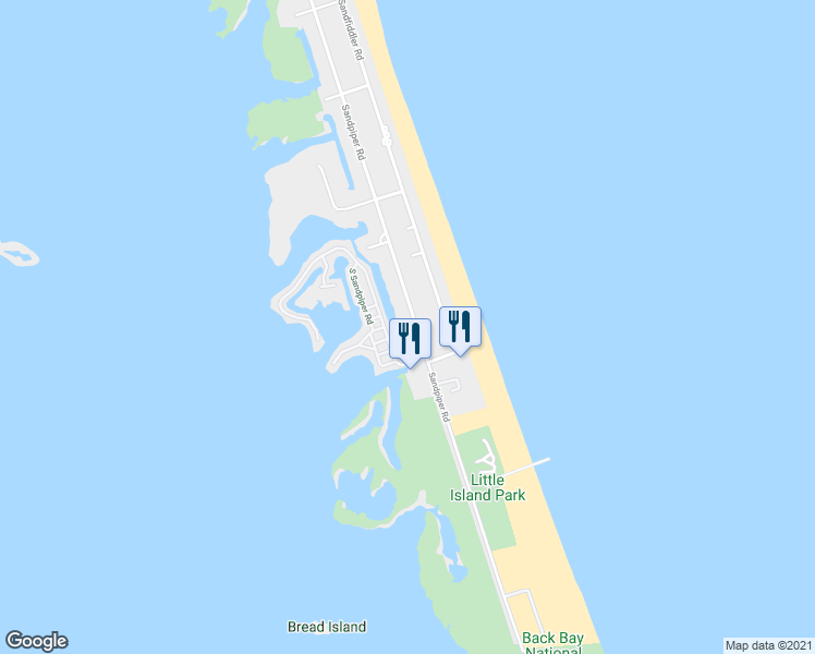 map of restaurants, bars, coffee shops, grocery stores, and more near 3652 Sandpiper Road in Virginia Beach