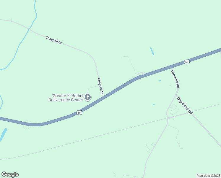 map of restaurants, bars, coffee shops, grocery stores, and more near 124 Chappell Drive in Suffolk