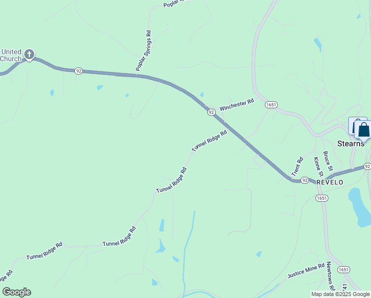 map of restaurants, bars, coffee shops, grocery stores, and more near 350 Tunnel Ridge Road in Stearns