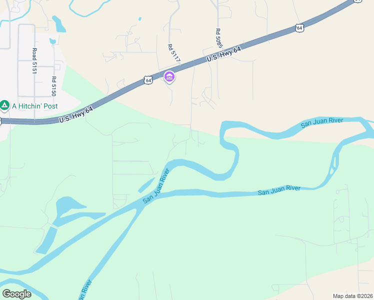 map of restaurants, bars, coffee shops, grocery stores, and more near 38 Road 5109 in Bloomfield