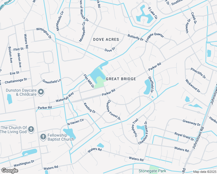 map of restaurants, bars, coffee shops, grocery stores, and more near 605 Edgewood Arch in Chesapeake