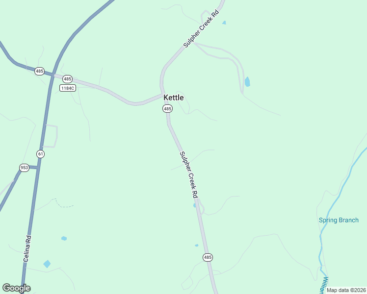 map of restaurants, bars, coffee shops, grocery stores, and more near Sulfur Creek Road in Burkesville