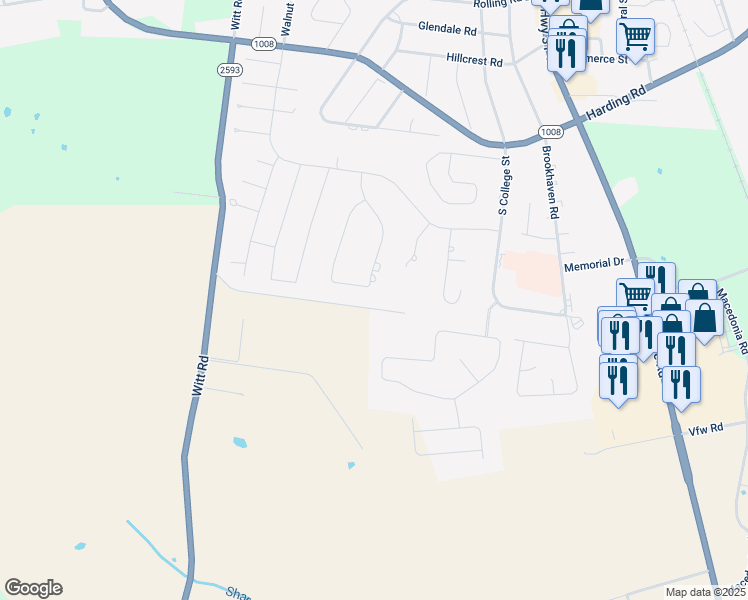 map of restaurants, bars, coffee shops, grocery stores, and more near Perdue Road in Franklin