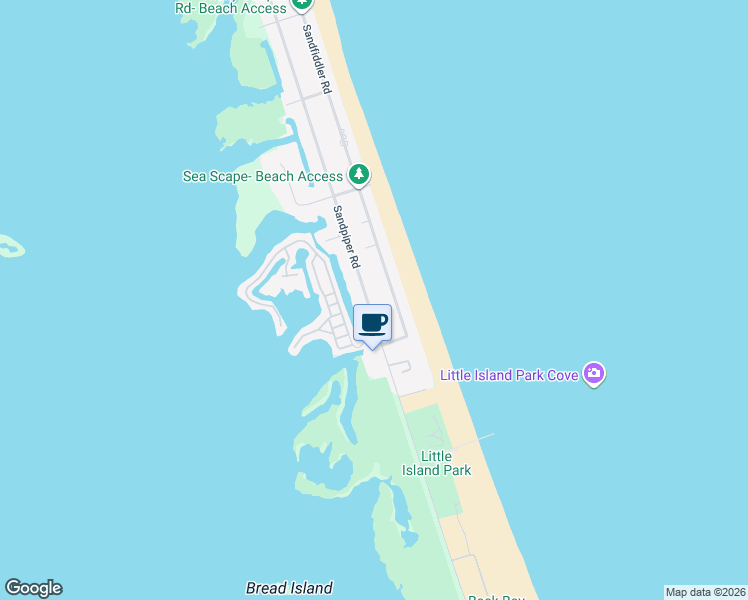 map of restaurants, bars, coffee shops, grocery stores, and more near 3652 Sandpiper Road in Virginia Beach