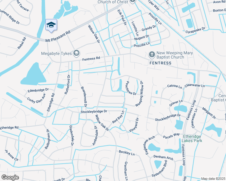 map of restaurants, bars, coffee shops, grocery stores, and more near 817 Pin Oak Place in Chesapeake