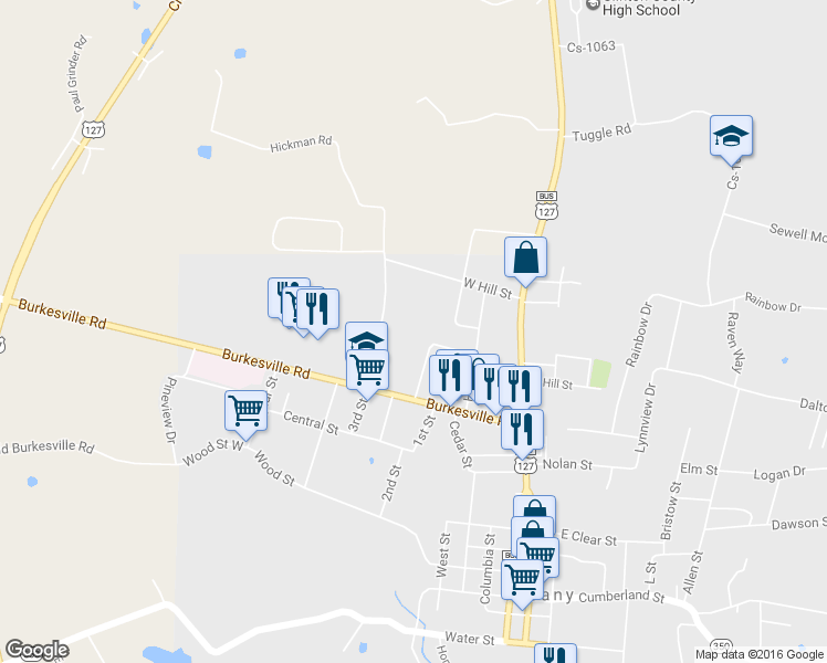 map of restaurants, bars, coffee shops, grocery stores, and more near 1012 3rd Street in Albany