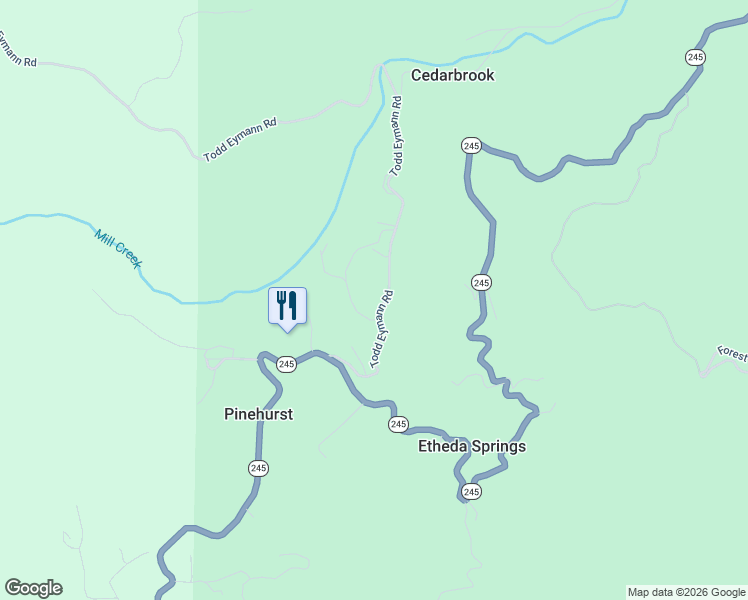 map of restaurants, bars, coffee shops, grocery stores, and more near 48691 Todd Eymann Road in Miramonte