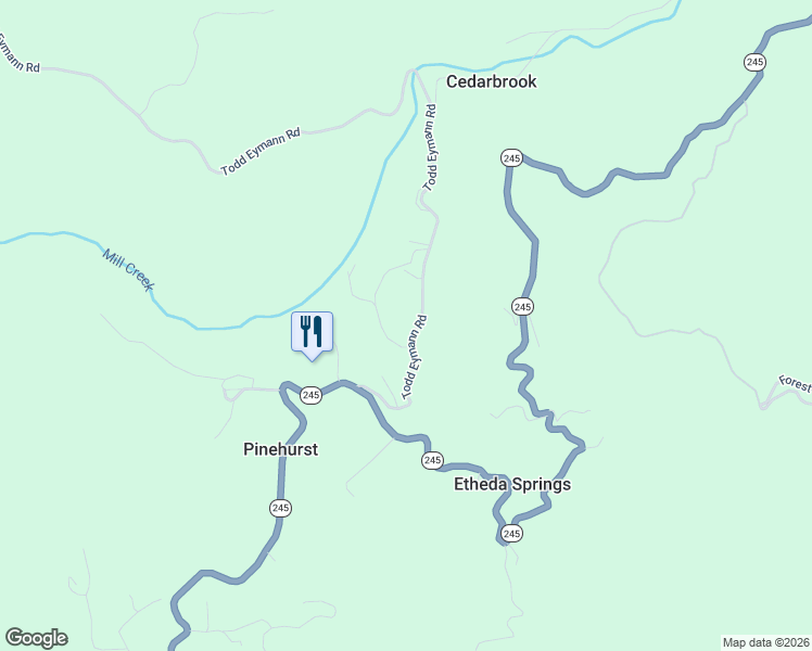 map of restaurants, bars, coffee shops, grocery stores, and more near 48691 Todd Eymann Road in Miramonte