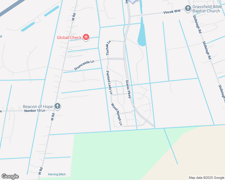 map of restaurants, bars, coffee shops, grocery stores, and more near 932 Painted Lady Lane in Chesapeake
