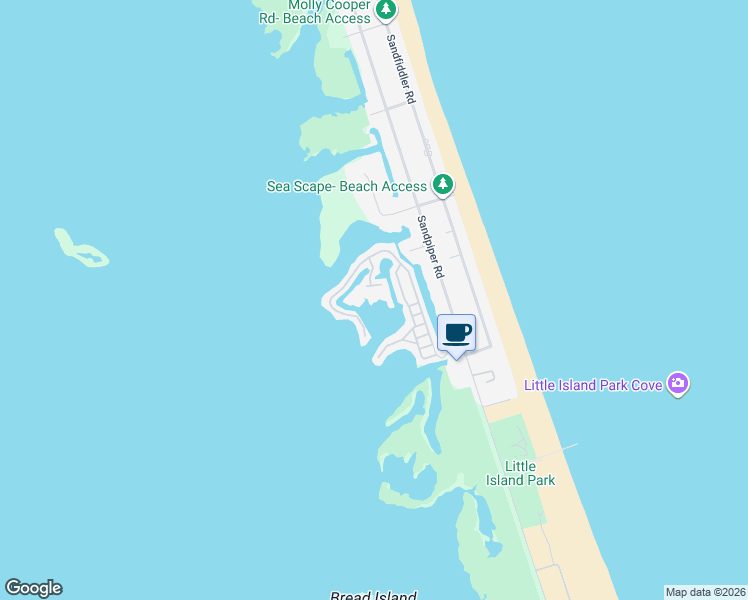 map of restaurants, bars, coffee shops, grocery stores, and more near 3665 South Sandpiper Road in Virginia Beach