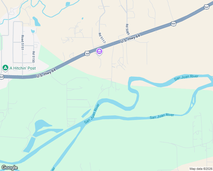 map of restaurants, bars, coffee shops, grocery stores, and more near 38 Road 5109 in Bloomfield