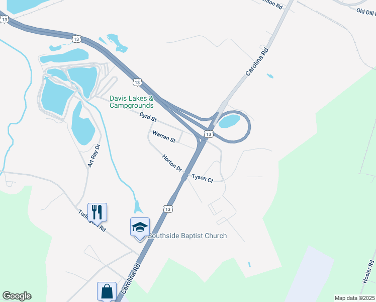 map of restaurants, bars, coffee shops, grocery stores, and more near 107 Warren Street in Suffolk