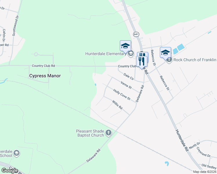 map of restaurants, bars, coffee shops, grocery stores, and more near 204 Holly Cove Street in Franklin