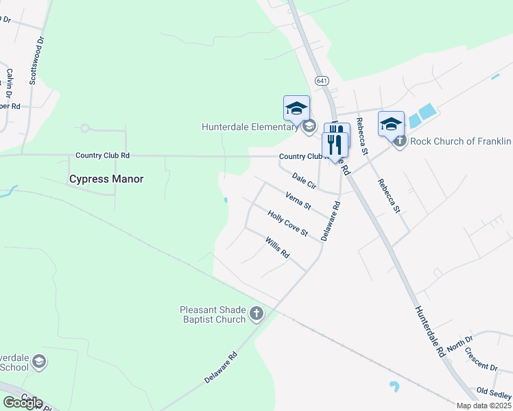 map of restaurants, bars, coffee shops, grocery stores, and more near 116 Holly Cove Street in Franklin