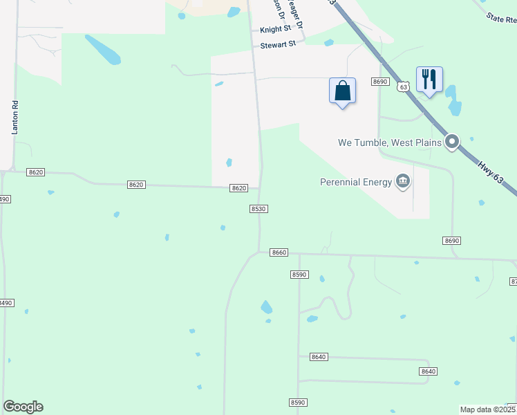 map of restaurants, bars, coffee shops, grocery stores, and more near 1068-1076 Co Road 8530 in West Plains